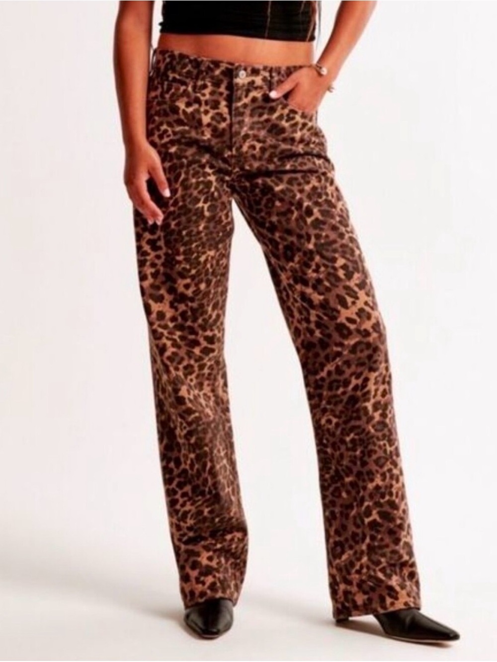 Abercrombie Low Rise Baggy Jean - Leopard - 26